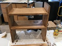 I applied a coat of Minwax Pre-Stain and one coat of stain